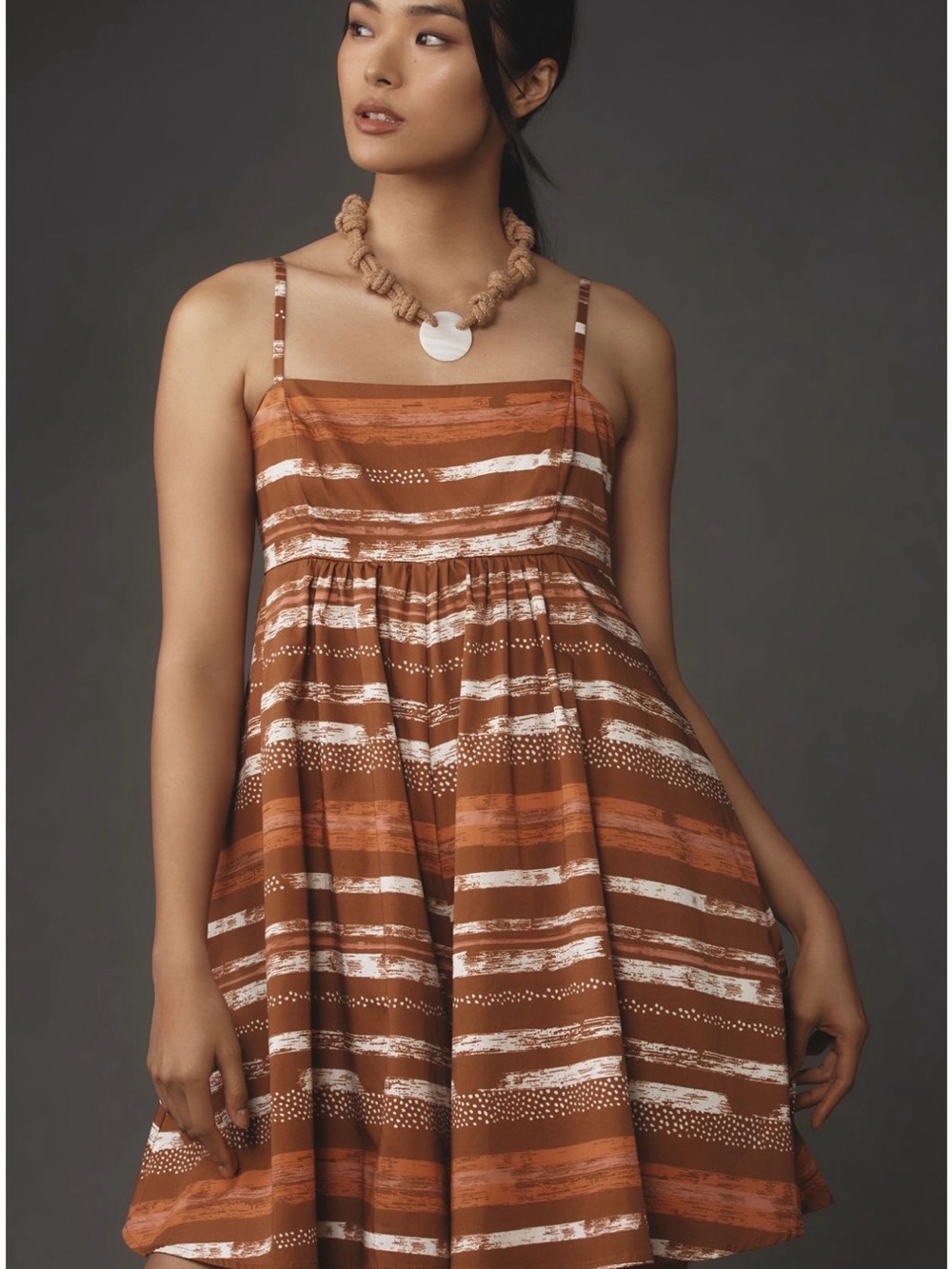 Hutch Rust and White Striped Spaghetti-Strap Romper - Picture 3 of 9
